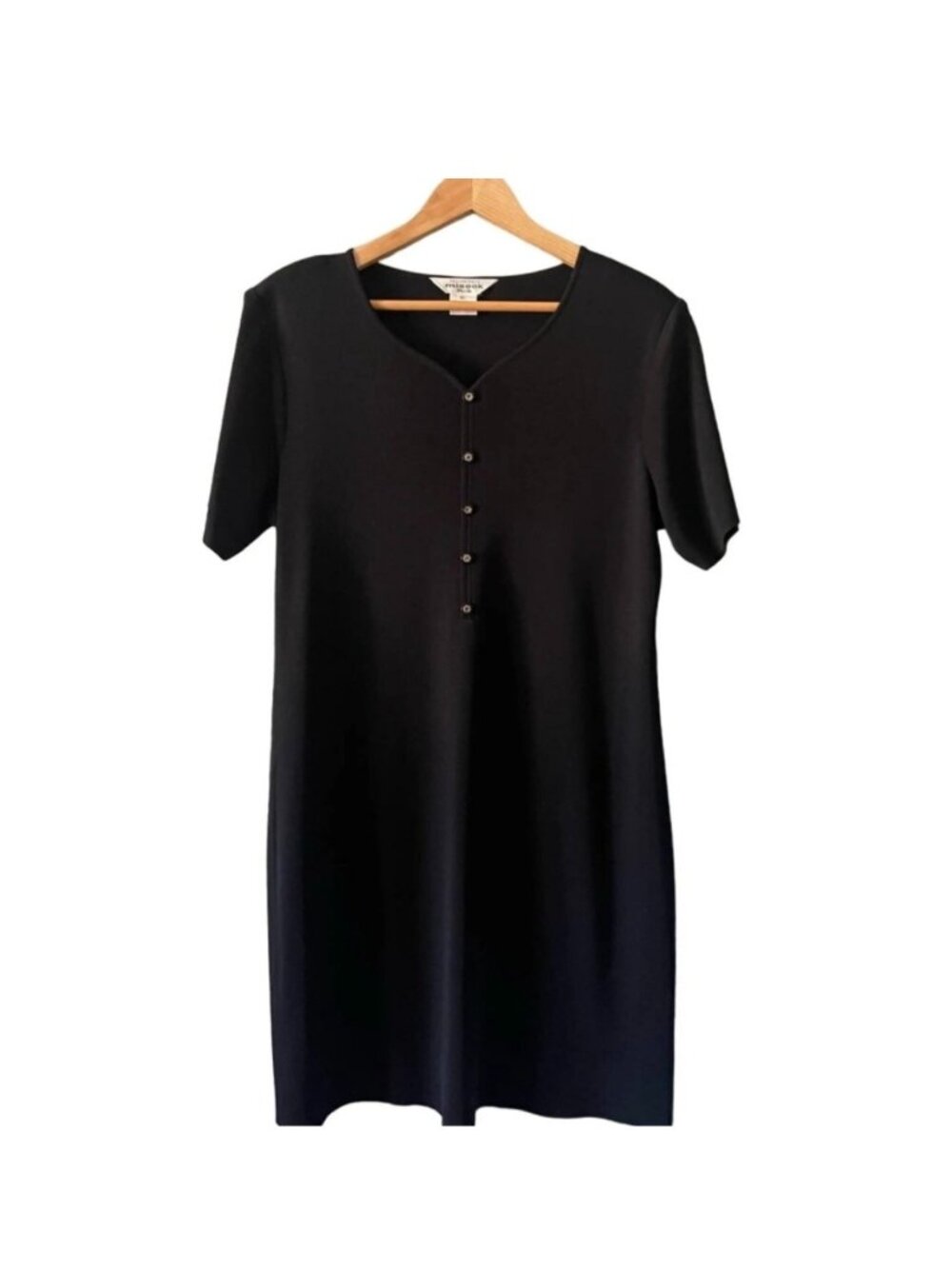 Misook Dress Womens Black Semi-Sheer Shoulder Pads Whimsigoth Acrylic
